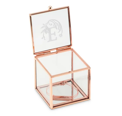 Rose Gold Glass Jewelry Box