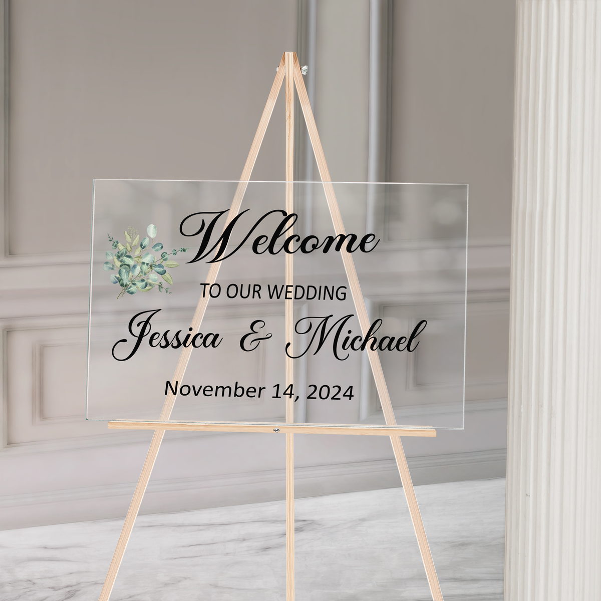 Wedding Day Acrylic Welcome Sign