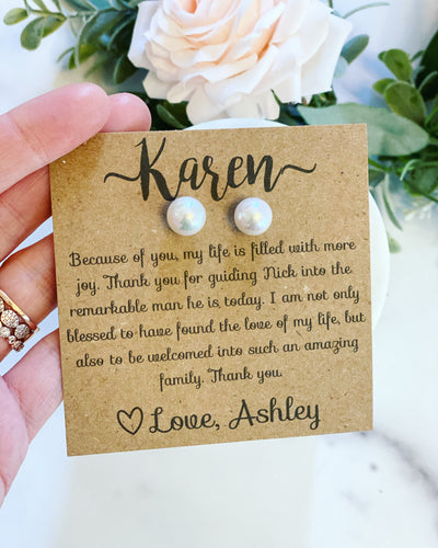 Mother of the Groom Pearl Earrings