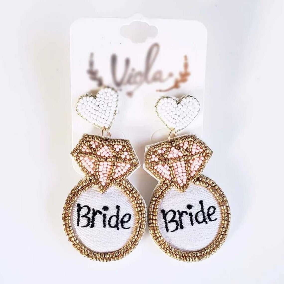 Team Bride Beaded Earrings