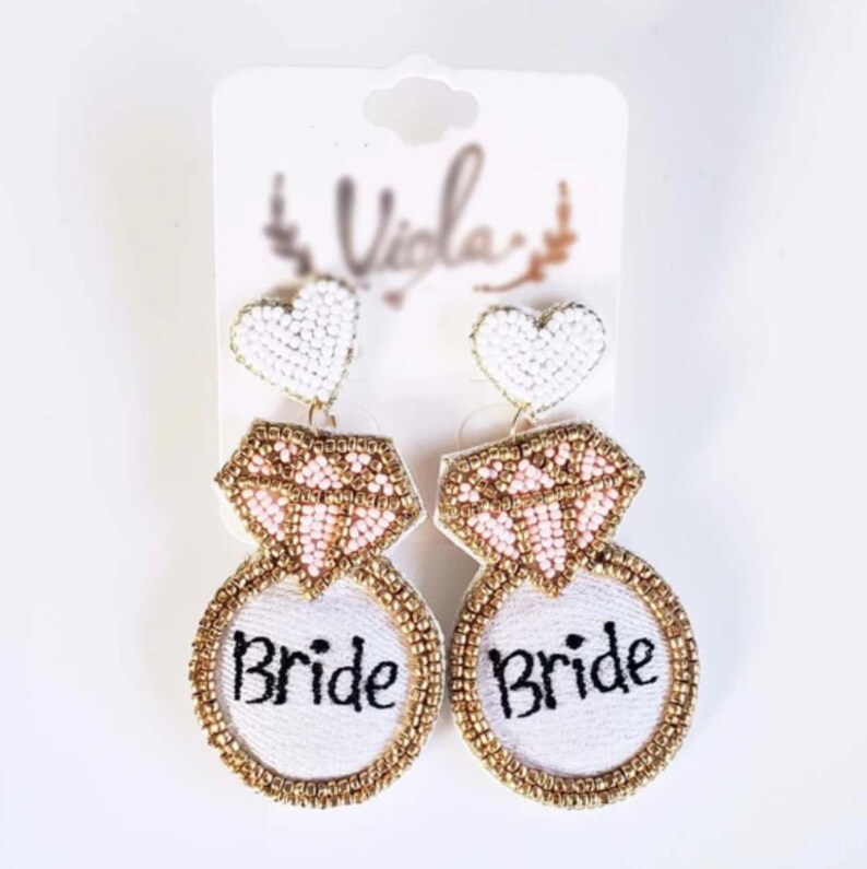 Team Bride Beaded Earrings