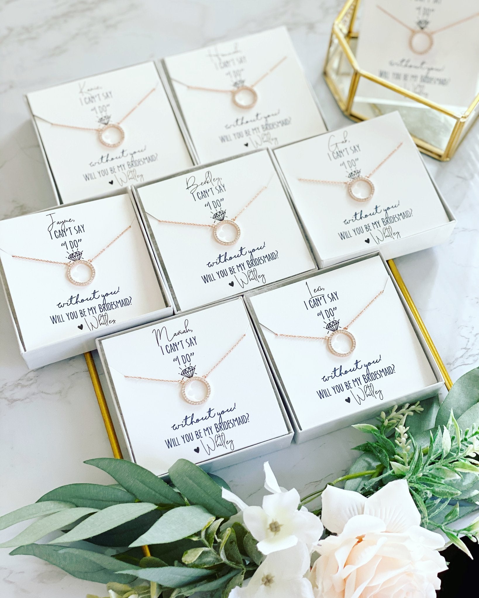 Bridesmaid proposal necklace sale