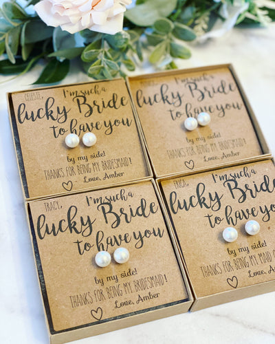 Lucky Bride Pearl Earrings