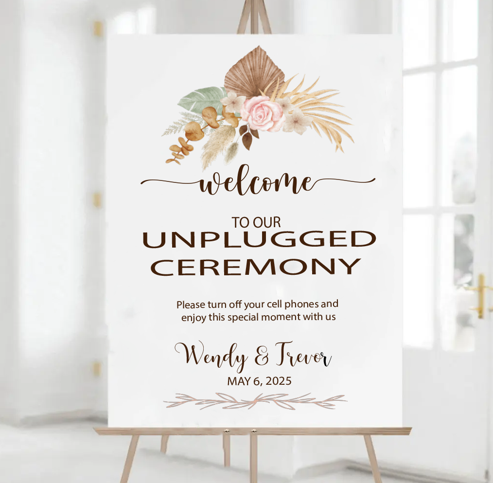 Boho Unplugged Wedding Sign