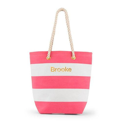 Striped bridesmaid gift tote