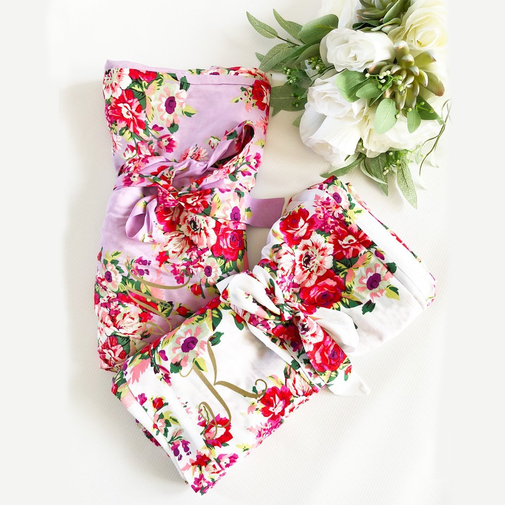 Personalized Bridal Floral Robe