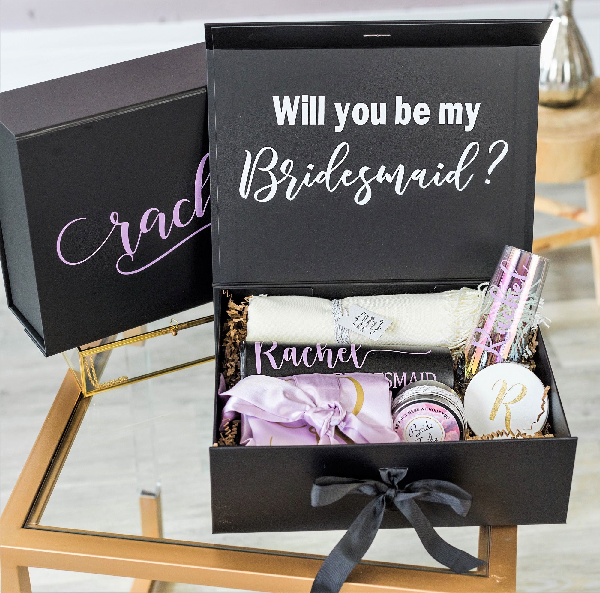 Custom Engraved Tumbler & Robe Box Set - Bridesmaid Gift - Bridesmaid Gifts  Boutique