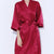 Satin Bridal Robe - Burgundy