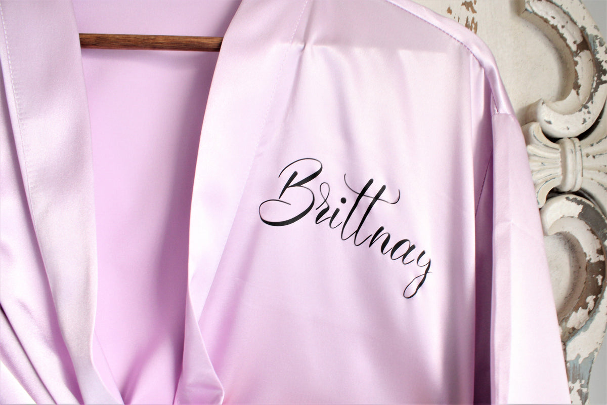 Satin Bridal Robe - White