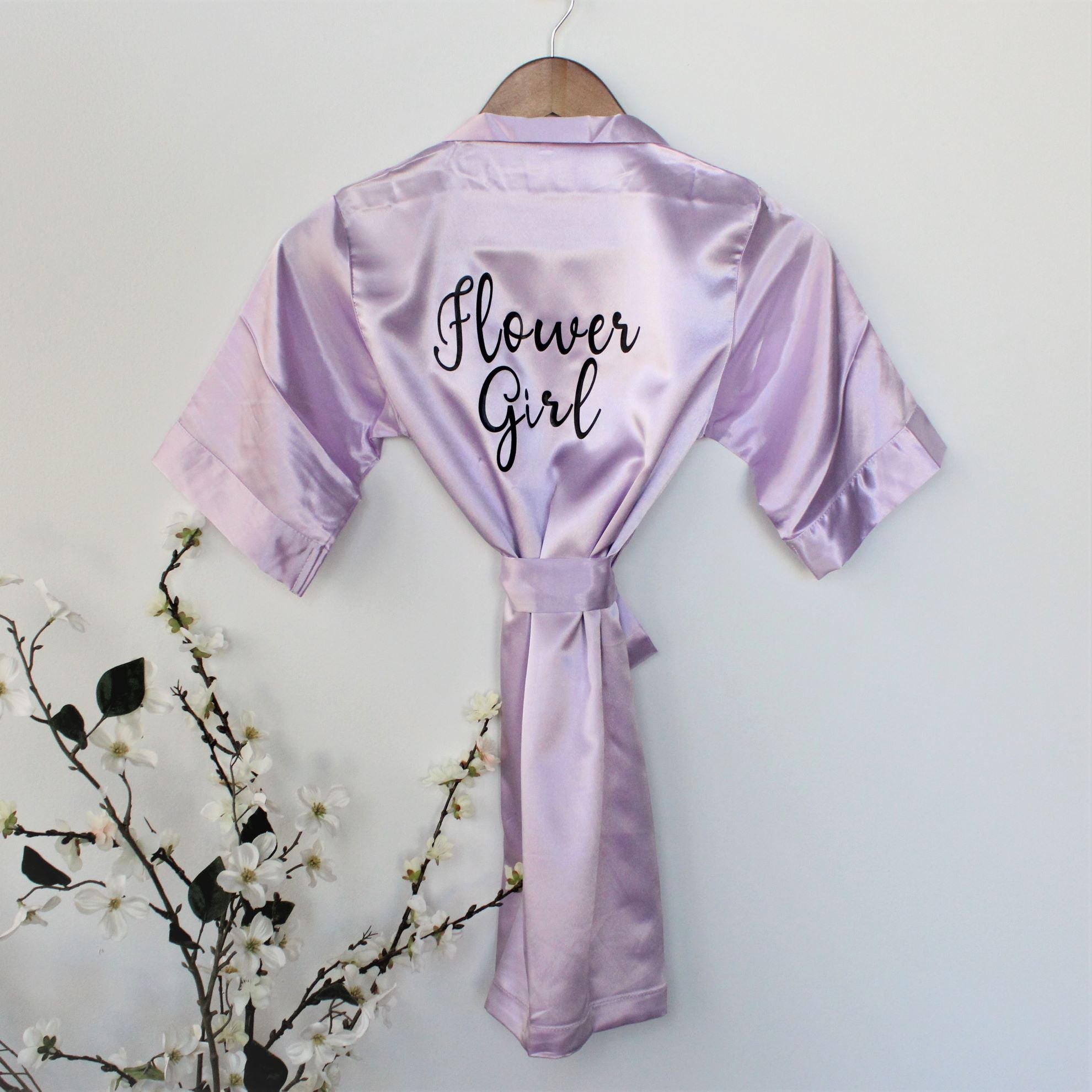 Custom Satin Flower Girl Robe, Bridal Robe in White, Burgundy, Navy ... Custom Satin Flower Girl Robe, Bridal Robe in White, Burgundy, Navy ...