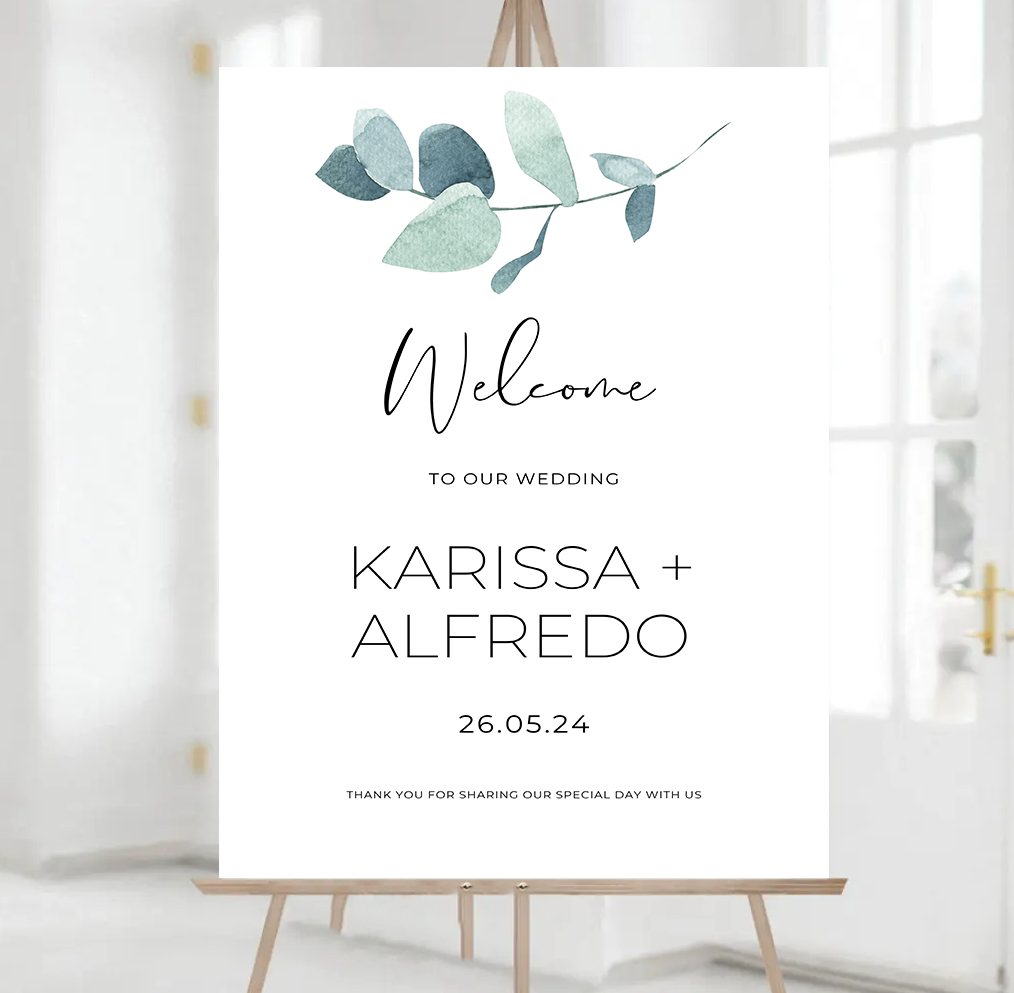 Minimalist Floral Welcome Wedding Sign
