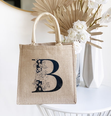 Personalized Burlap Bridesmaid Tote Bags, Beach Wedding Tote, Bridal P –  Plant Box Co