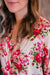 Floral Cotton Bridal Robe - Burgundy