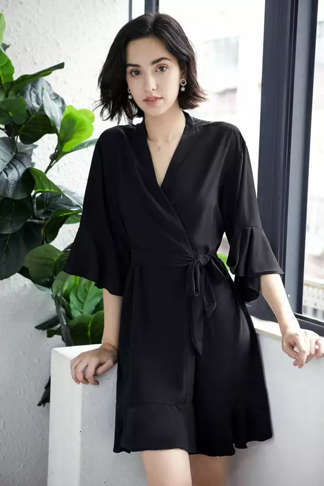 Black silk robes for bridesmaids online