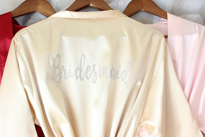 Satin Bridal Robe - White