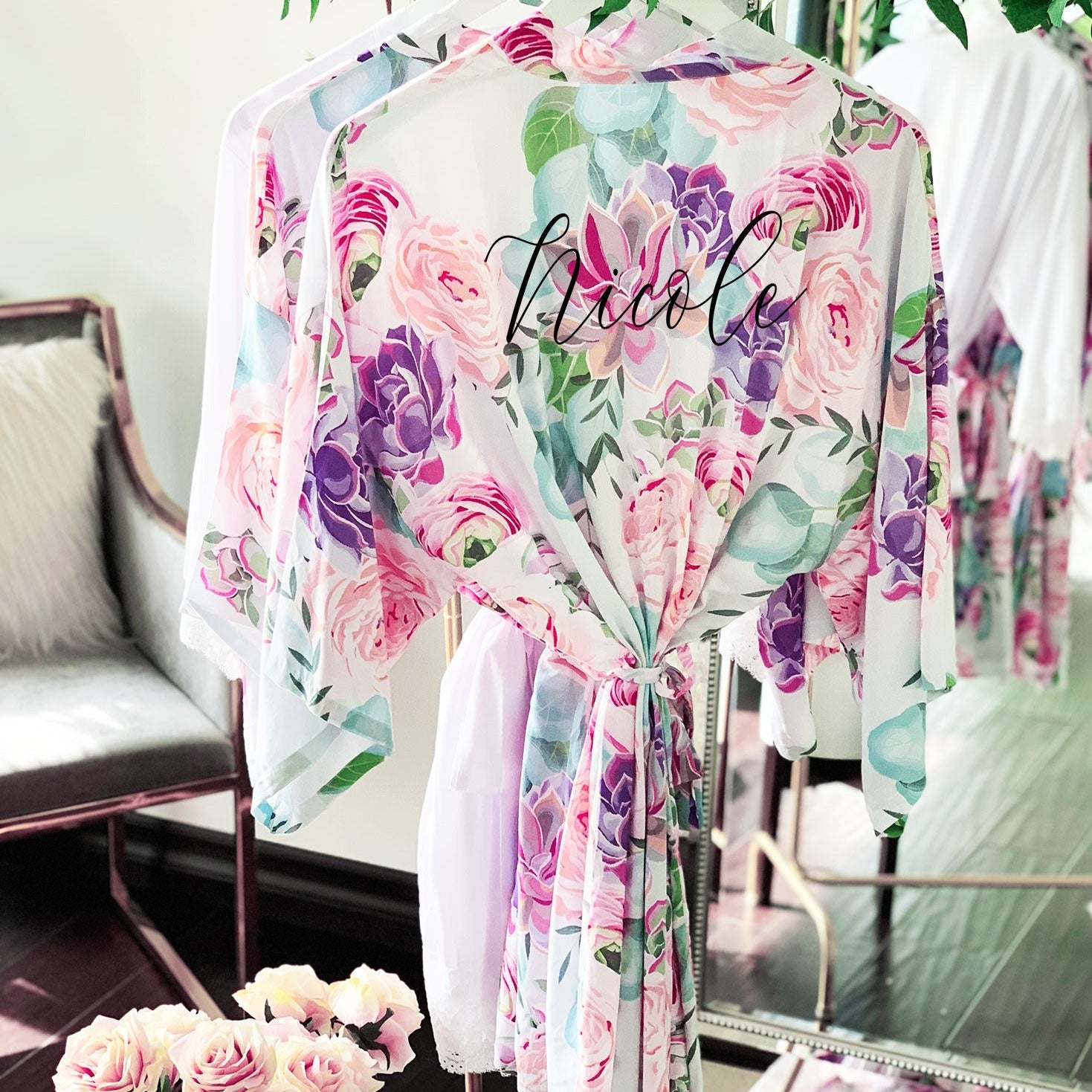 Cotton Floral Bridal Robes - Bridesmaid Gifts Boutique Cotton Floral Bridal Robes - Bridesmaid Gifts Boutique