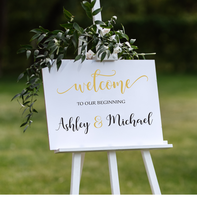 Elegant Welcome Wedding Canvas