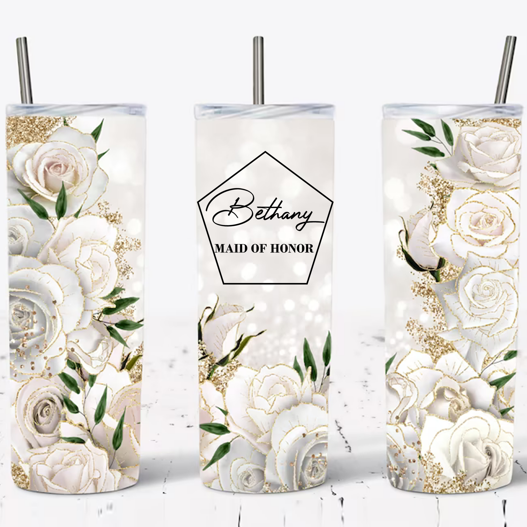 Lily's Atelier Bridesmaid Gifts Set of 5, Personalized Bridesmaid Tumbler  W/Name and Title - 8 Vivid…See more Lily's Atelier Bridesmaid Gifts Set of