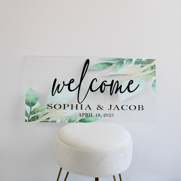 Elegant Wedding Welcome Sign - 12X24 Acrylic - Bridesmaid Gifts Boutique