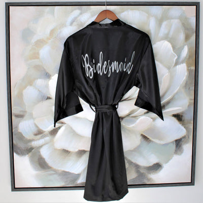 Satin Bridal Robe - White