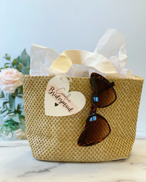 Bridesmaid Nautical Wedding Gift Set:Bag & HairTie Tropical Bridesmaid Proposal Box for a Beach Wedding in  main image 3