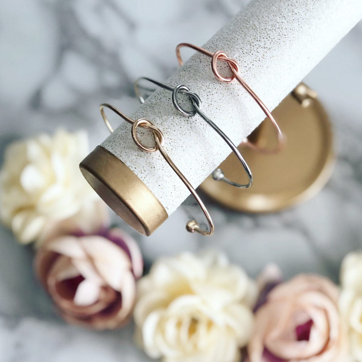 Bridesmaid knot bangle bracelet