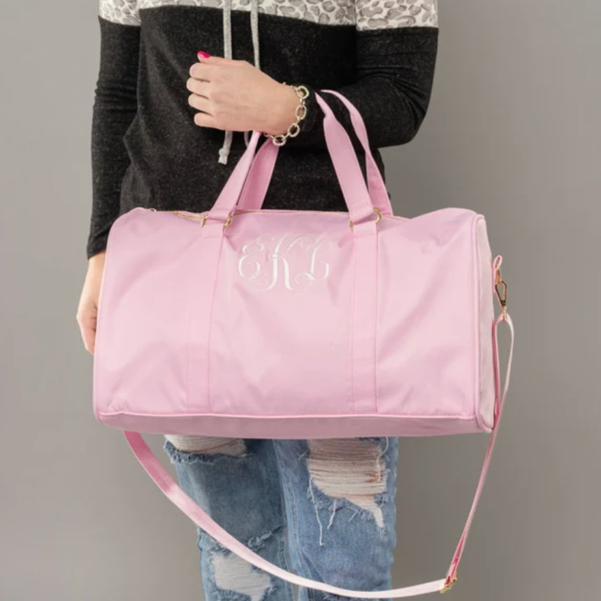 Victoria’s Secret PINK LOVE Pure Black Script Logo Canvas Weekender Tote Bag