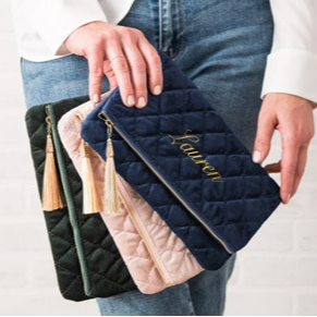 Velvet Embroidered Clutch Bags 3 Colors