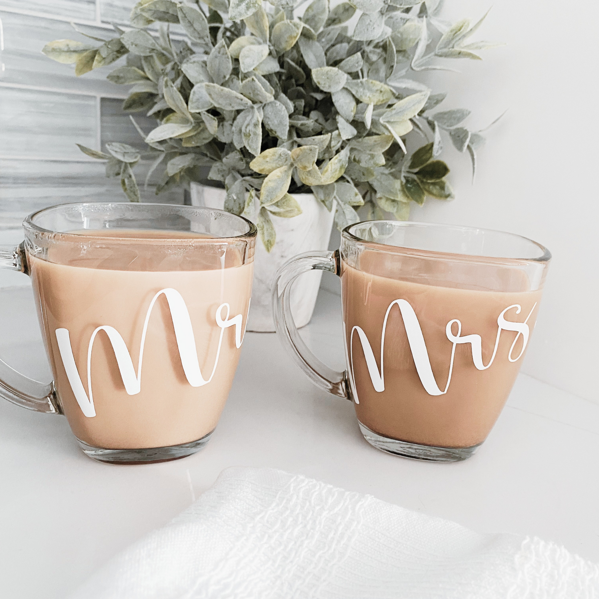 Double Wall Glass Mugs With Caffeine Monogram (pair)