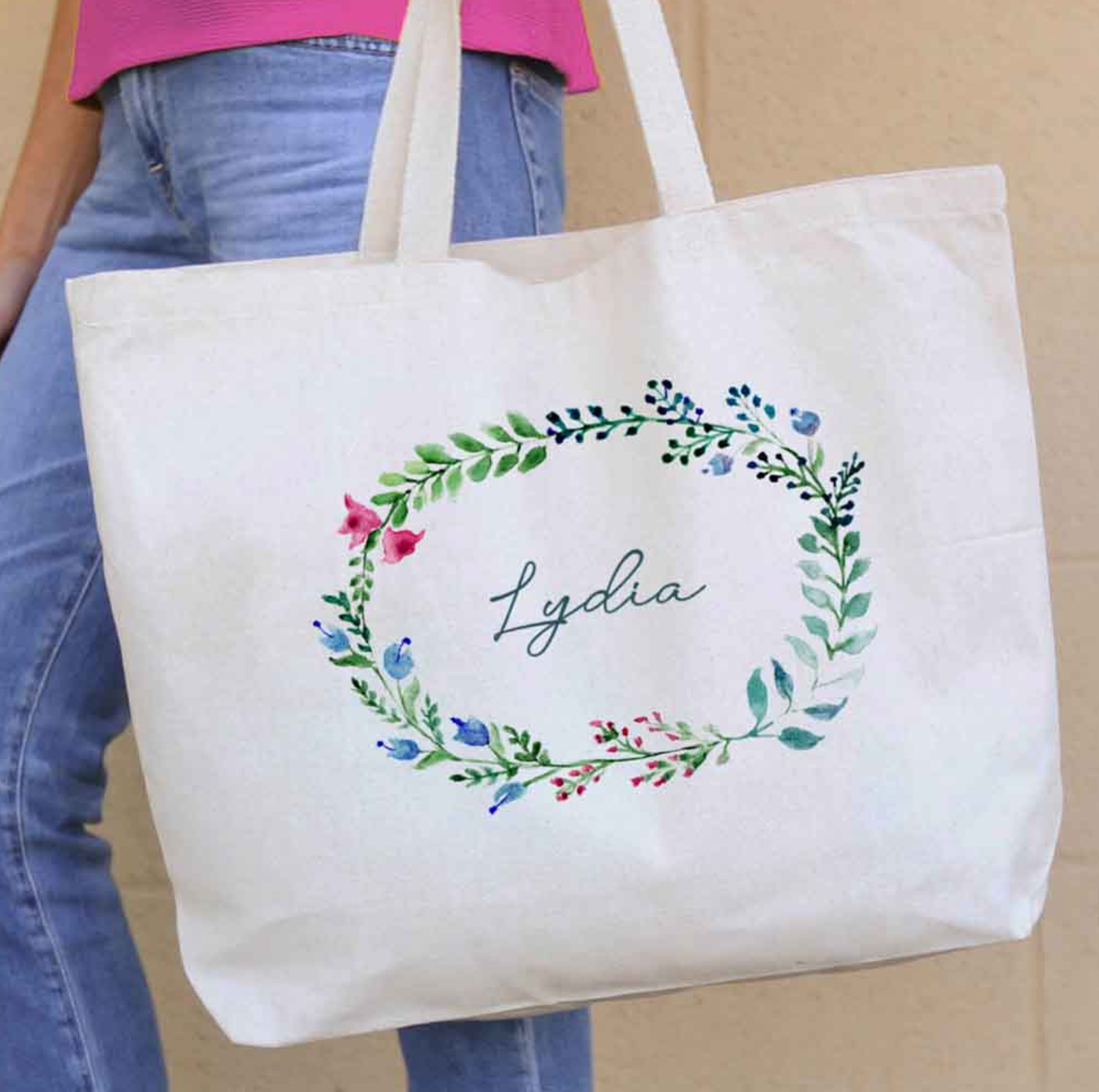 Farmhouse Floral Tote