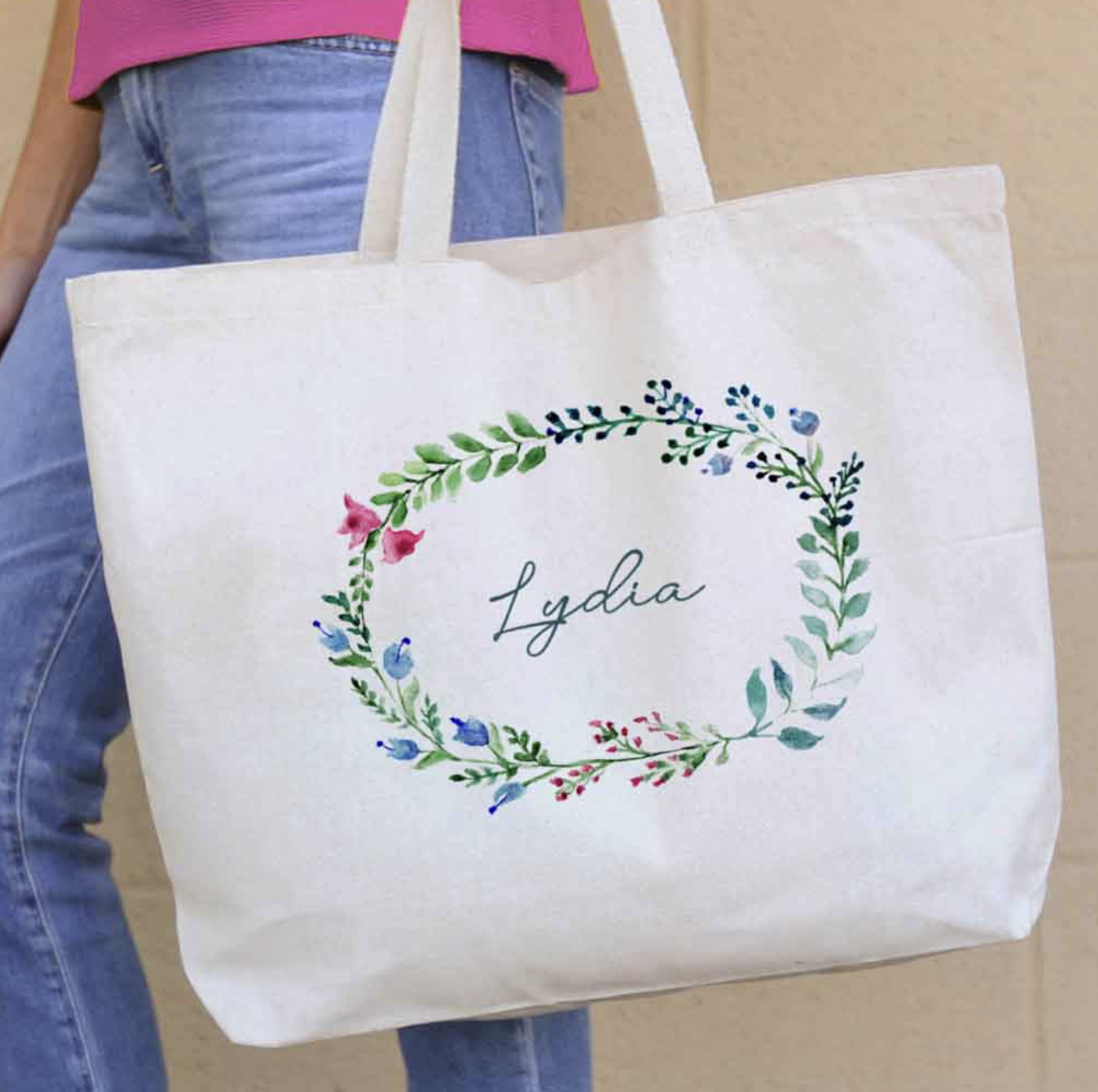 Farmhouse Floral Tote