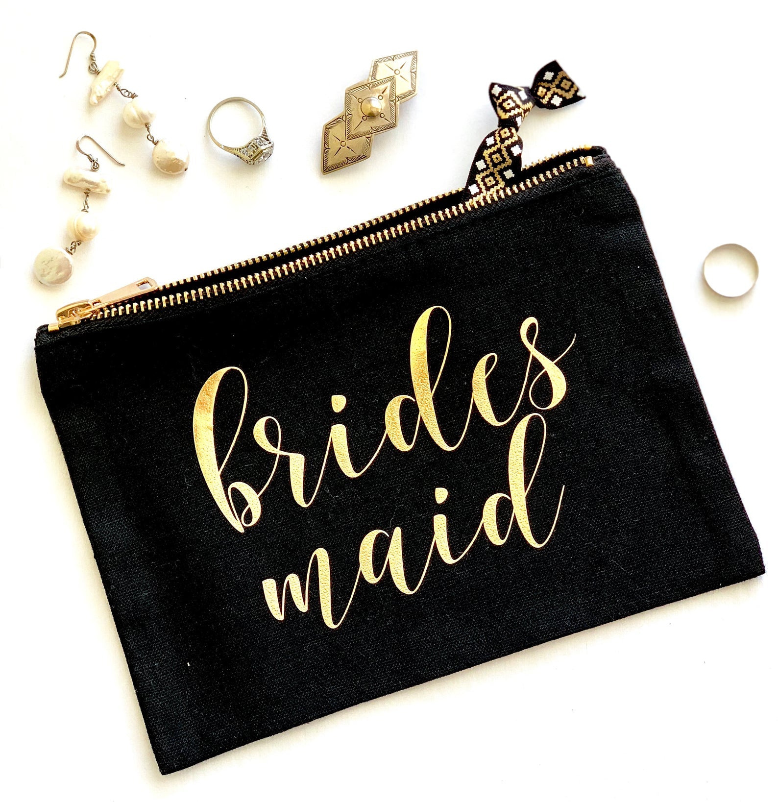 Bridesmaid Gifts Personalized Makeup Bag Bridesmaid Cosmetic Bag Monog –  UrWeddingGifts