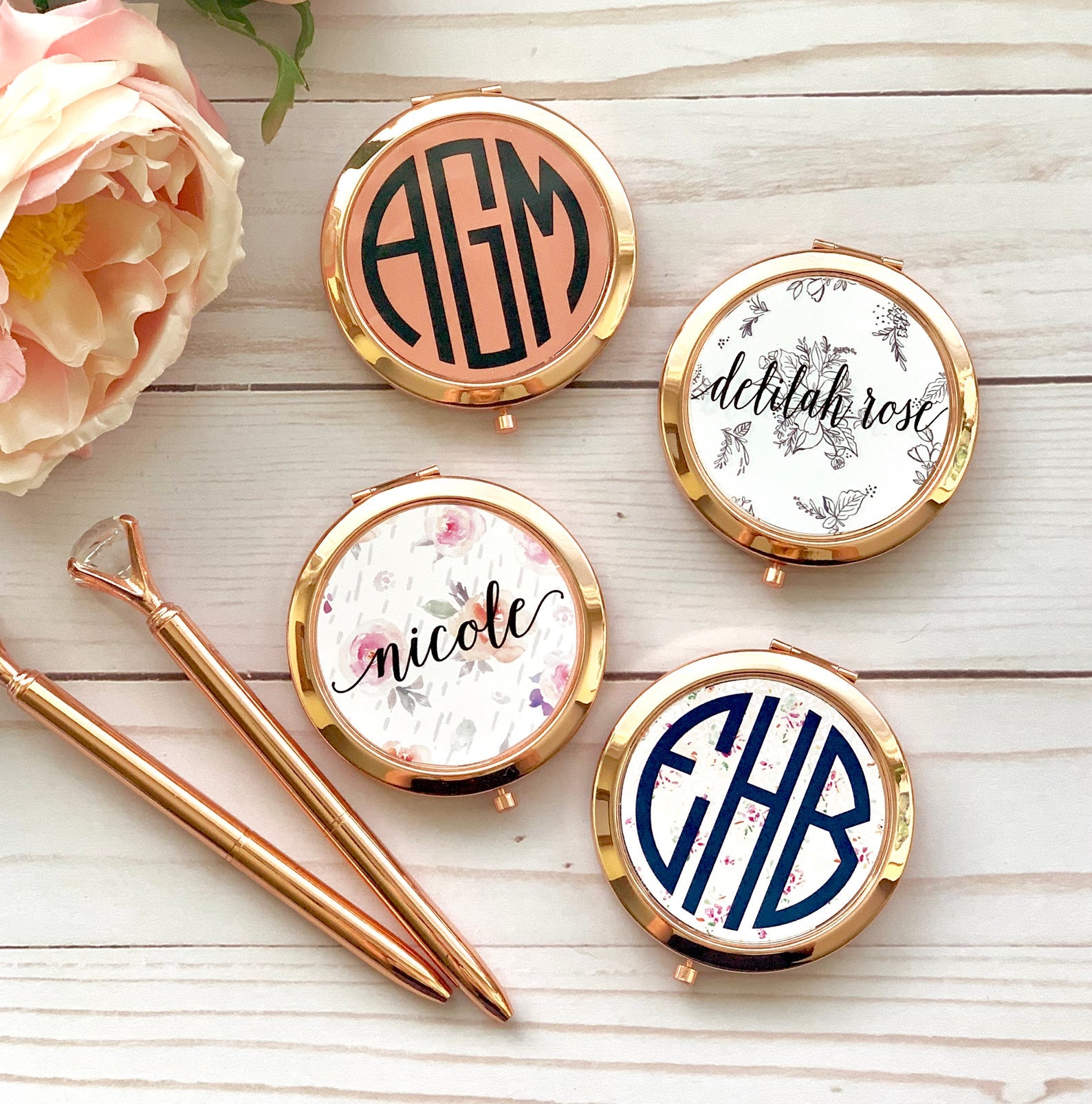 Monogram Bridesmaid Compact