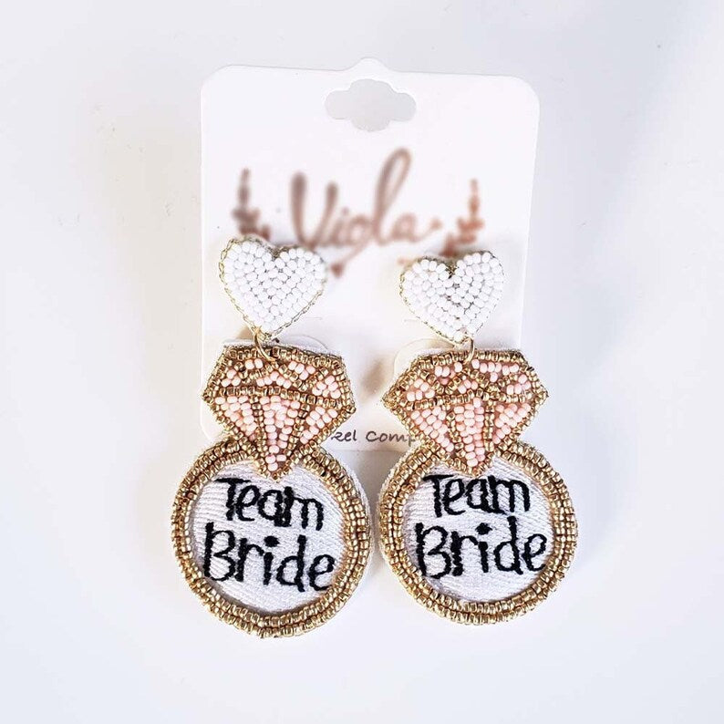 Team Bride Beaded Earrings