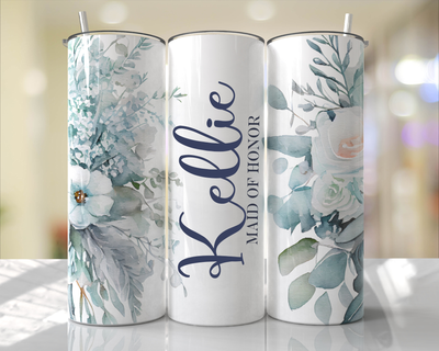 Blue Floral Tumbler