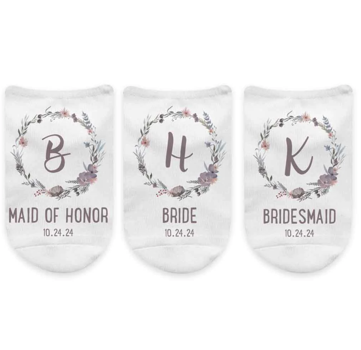 Monogrammed Bridesmaid Socks