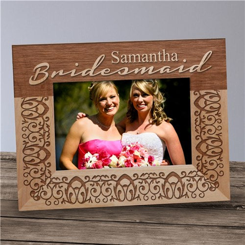  Engraved Bridesmaid Wood Picture Frame