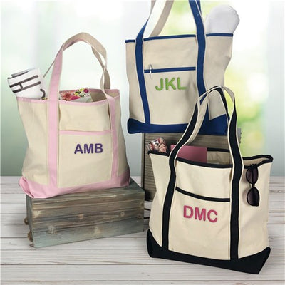 Three Initials Canvas Tote