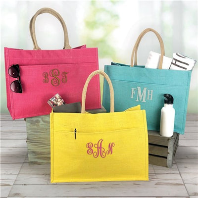 Jute Pocket Tote Bag