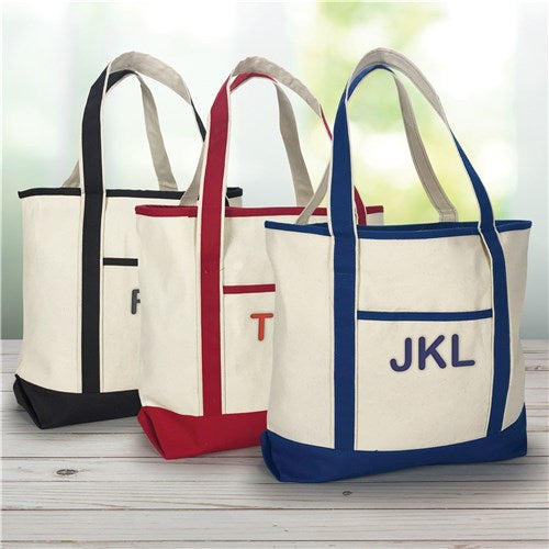 Three Initials Canvas Tote