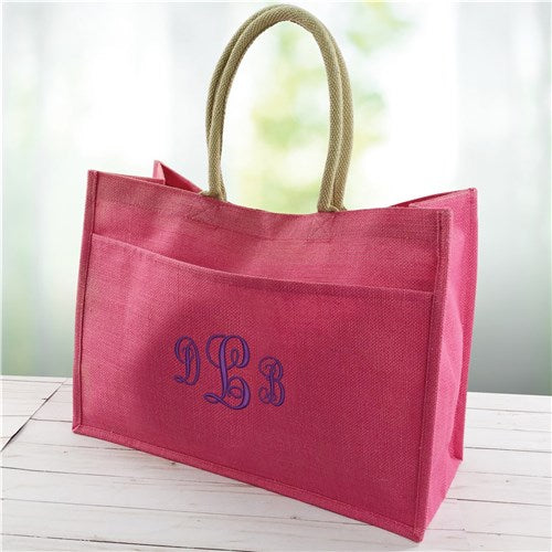 Jute Pocket Tote Bag