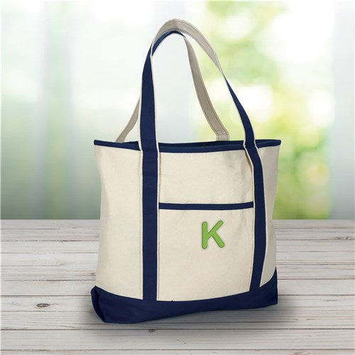 Three Initials Canvas Tote