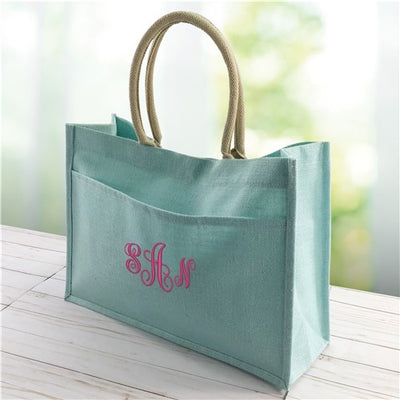 Jute Pocket Tote Bag