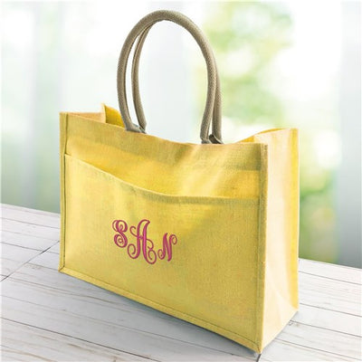 Jute Pocket Tote Bag