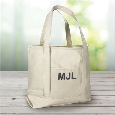 Three Initials Canvas Tote