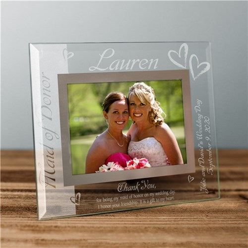 Maid of Honor Glass Picture Frame