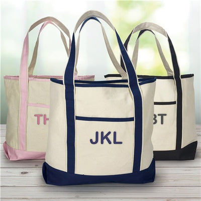 Three Initials Canvas Tote
