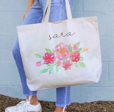 Watercolor Bridesmaid Tote