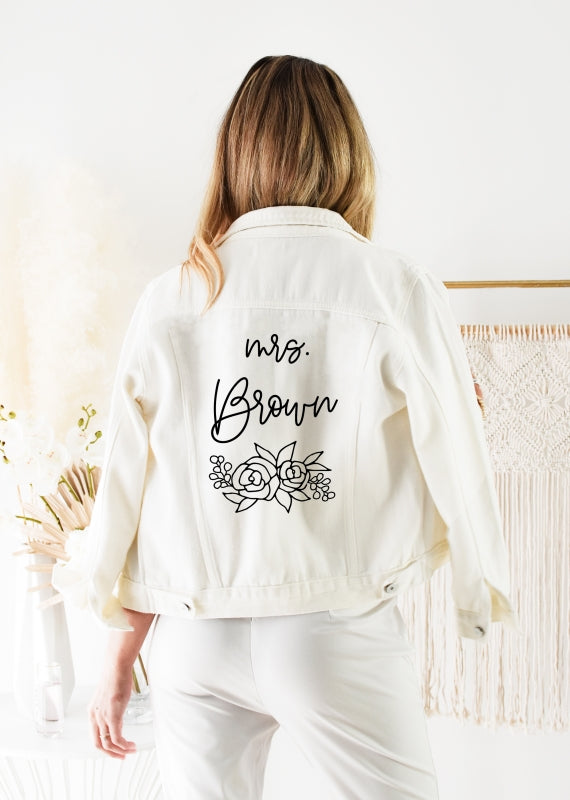 Personalized White Jean Jacket