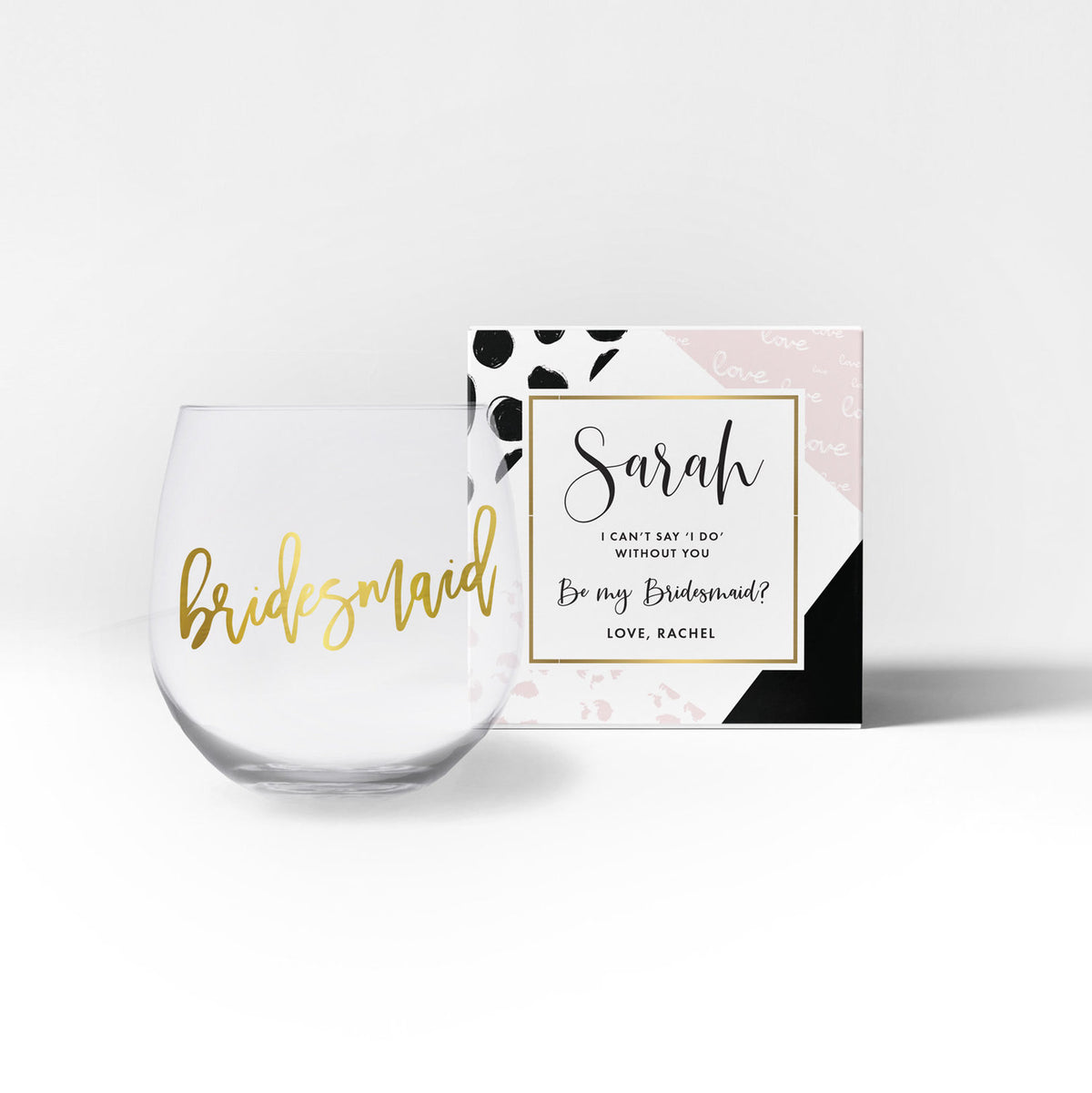 Maid of Honor Wine Glass with Custom Gift Box